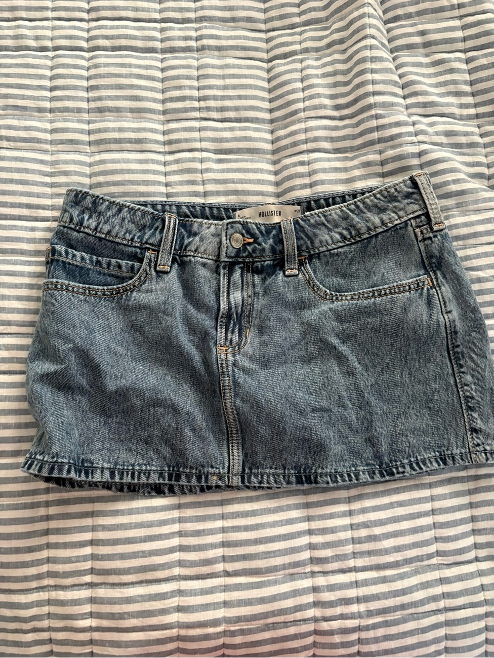 Hollister Blue Denim Mini Skirt with spandex attached 6